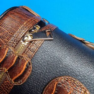 Castillo 4×8 Black Leather & Cognac (Ostrich) - Image 15