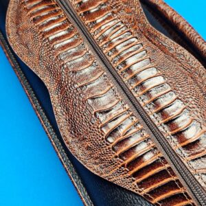 Castillo 4×8 Black Leather & Cognac (Ostrich) - Image 25