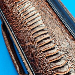 Castillo 4×8 Black Leather & Cognac (Ostrich) - Image 3