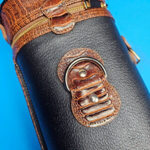 Castillo 4×8 Black Leather & Cognac (Ostrich) - Image 7